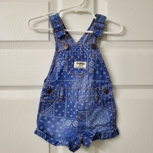 OshKosh B'gosh Blue Denim Kids Overalls Jumper With Bottom Closure 6months